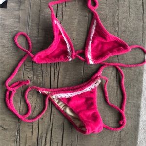 Hot Pink Terry Cloth Bikini S